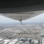 Looking down the length of the balloon, from the back of the gondola